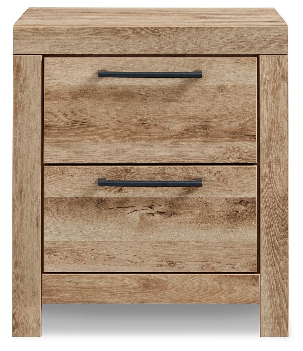 Signature Design by Ashley Wynnlow Rustic 2 Drawer Two Drawer Nightstand, 24.41" Tall, Weathered Gray Gronata