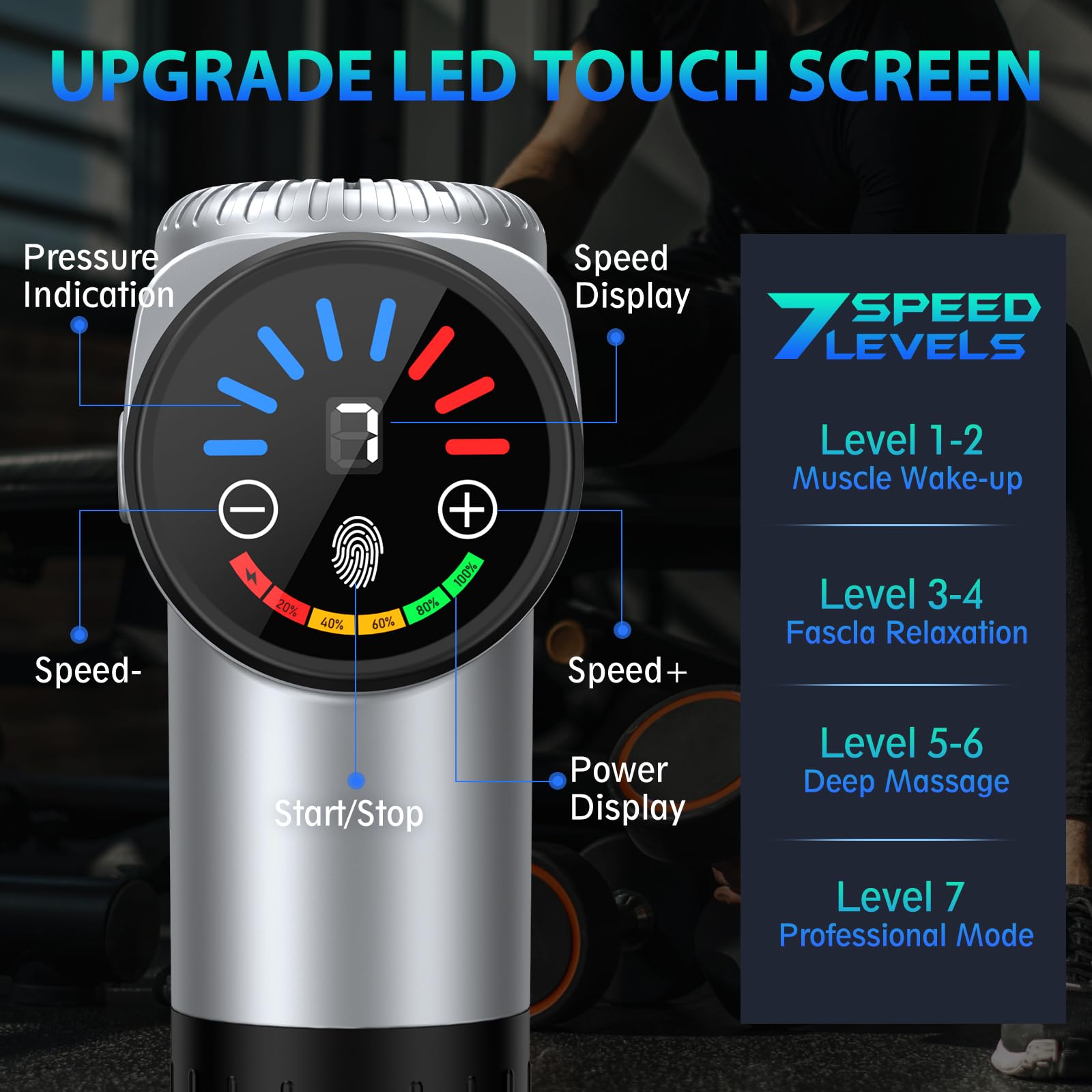 TOLOCO Massage Gun, Deep Tissue Back Massage for Athletes for Pain Relief, Percussion Massager with 10 Massages Heads & Silent Brushless Motor, Fathers Day Dad Gifts, Black Gronata