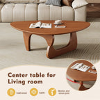 Mid Century Modern Coffee Table - Walnut Wooden Coffee Table for Living Room,Center Table Suitable for Bedroom Living Room Reception Office Tables (Walnut, Small 34.5 * 23.5 * 16in) Gronata