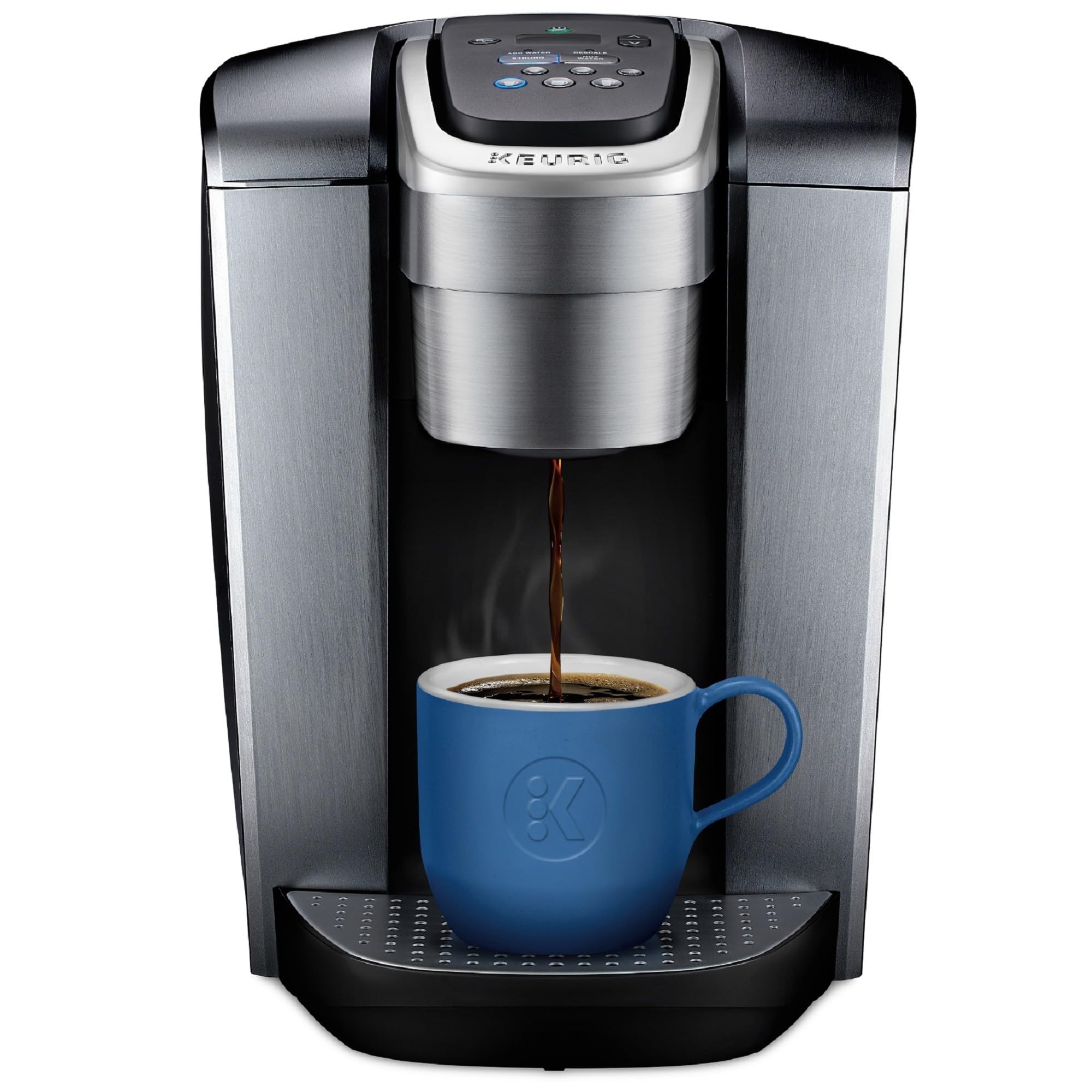 Keurig K-Elite Single Serve K-Cup Pod Coffee Maker, with Strength and Temperature Control, Iced Coffee Capability, 8 to 12oz Brew Size, Programmable, Brushed Slate Gronata