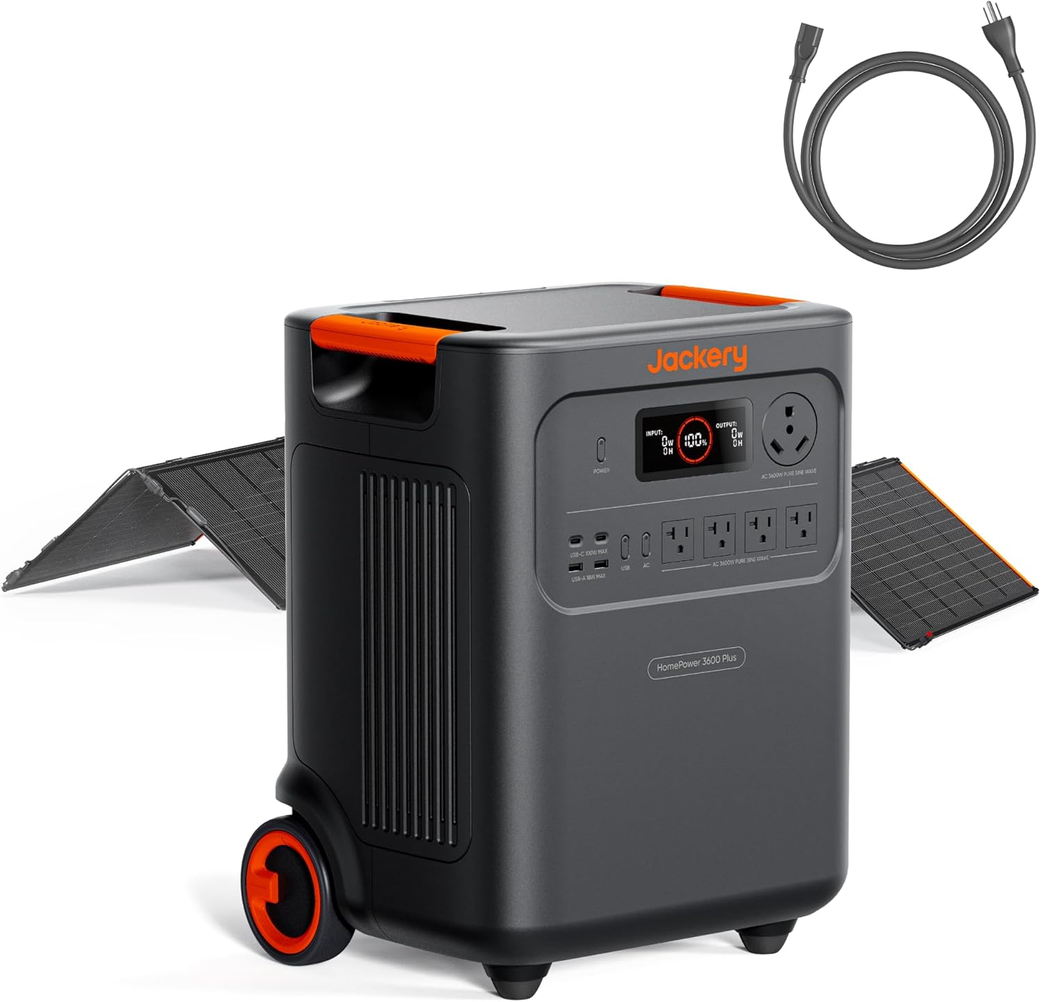 Jackery HomePower 3600 Plus Portable Power Station with 500X Solar Panels, 3600W AC Output, 3584Wh LFP Solar Generator, Expandable up to 21kWh, Essential Home Backup for Home Use, Emergencies, RV Gronata