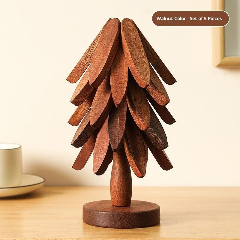 Tree Design Stand Wooden Trivets Decorative Anti Scald Heat Resistant Table Mat Coaster Wood Placemats Pot Table Heat Insulation Pad Gronata