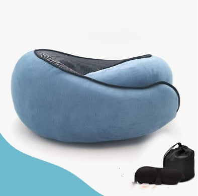 Travel Neck Pillow Non-Deformed Airplane Pillow Travel Neck Cushion Durable U-Shaped Travel Memory Cotton Nap Neck Pillow Gronata