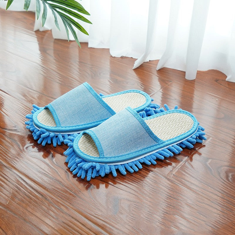 Removable And Washable Floor Slippers Linen For Home Cleaning Gronata