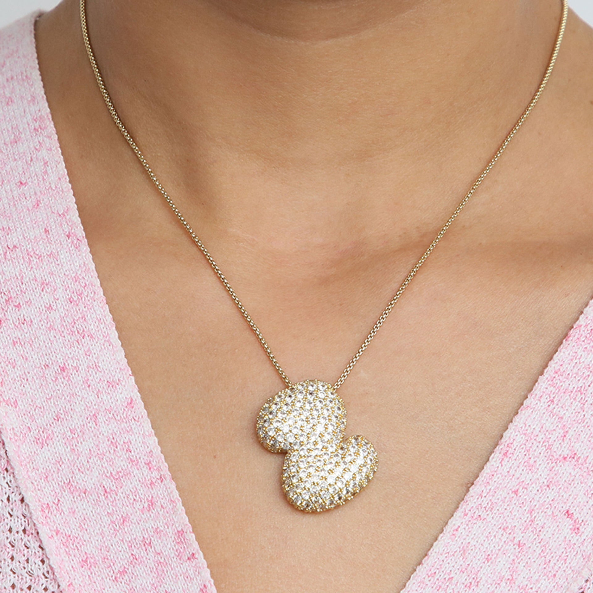 Bubble Initial Diamond Necklace Gronata