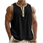 Men's Cotton-Linen Sleeveless Fitness Casual Trendy Tank Top Gronata