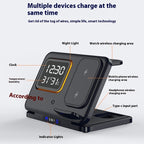 15W Wireless Chargers Stand 5 In1 LED Digital Alarm Clock Fast Charging Dock Station Gronata