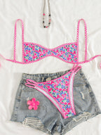 Tube-top Backless Lace-up Sexy Bikini Two-piece Swimsuit Gronata