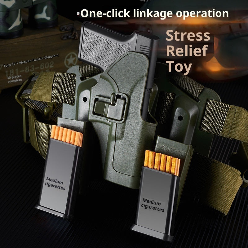 Gun-type Windproof Gas Lighters Cigarette Case Gronata