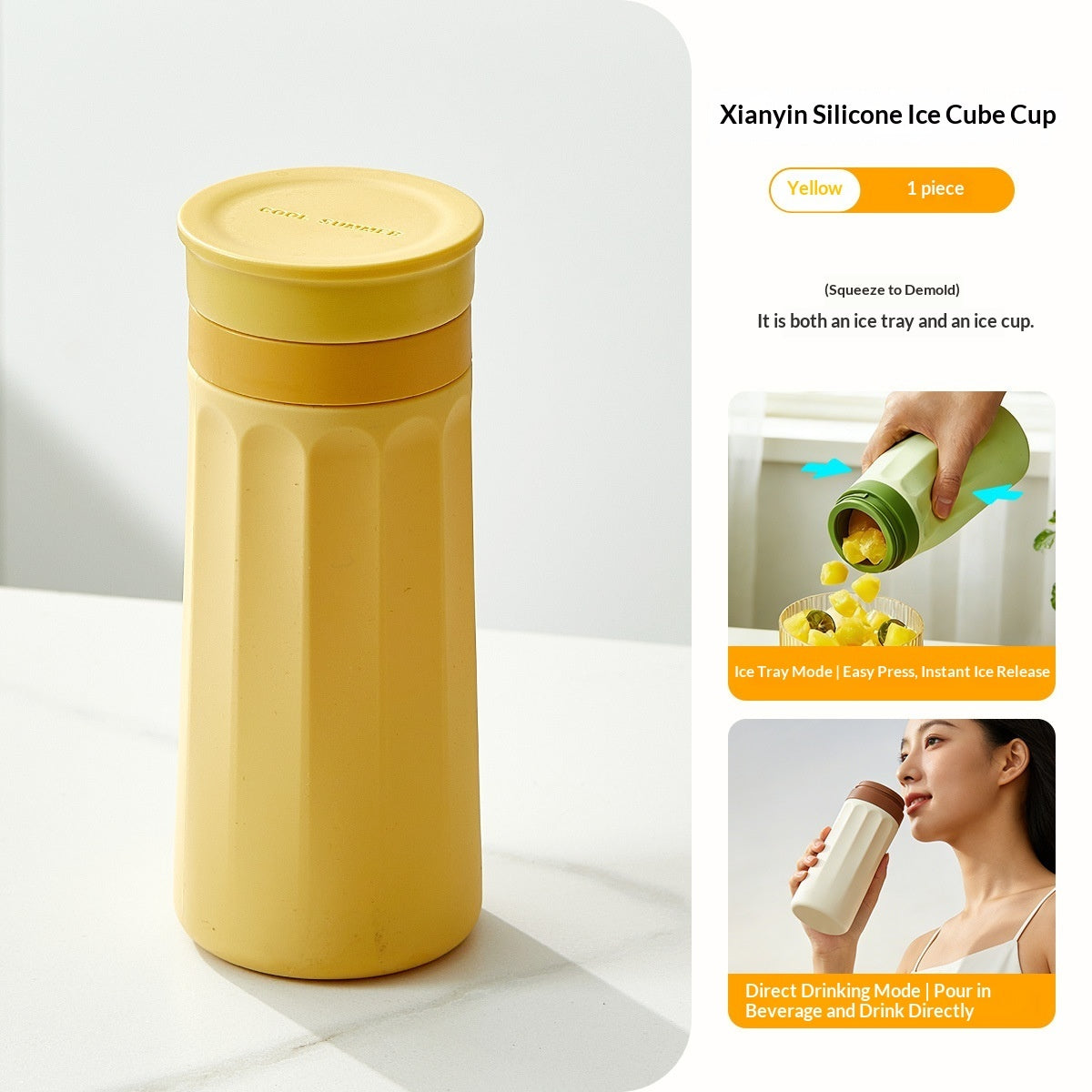 Portable Ice-Making Cup Outdoor Silicone Beverage Cup Gronata