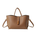 INS Litchi Pattern Shoulder Bag Fashion Zipper Bucket Bag High Capacity Totes Handbag For Women Gronata