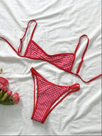 Tube-top Backless Lace-up Sexy Bikini Two-piece Swimsuit Gronata