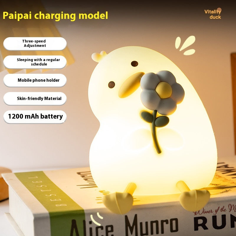 Vitality Flower Duck Small Usb Bedroom Bedside Decoration Night Light Gronata