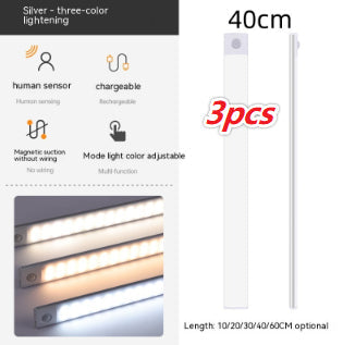 Smart Infrared Sensor Lamp Wireless Magnetic Long Cabinet Light With Rechargeable Hallway Wardrobe Gronata