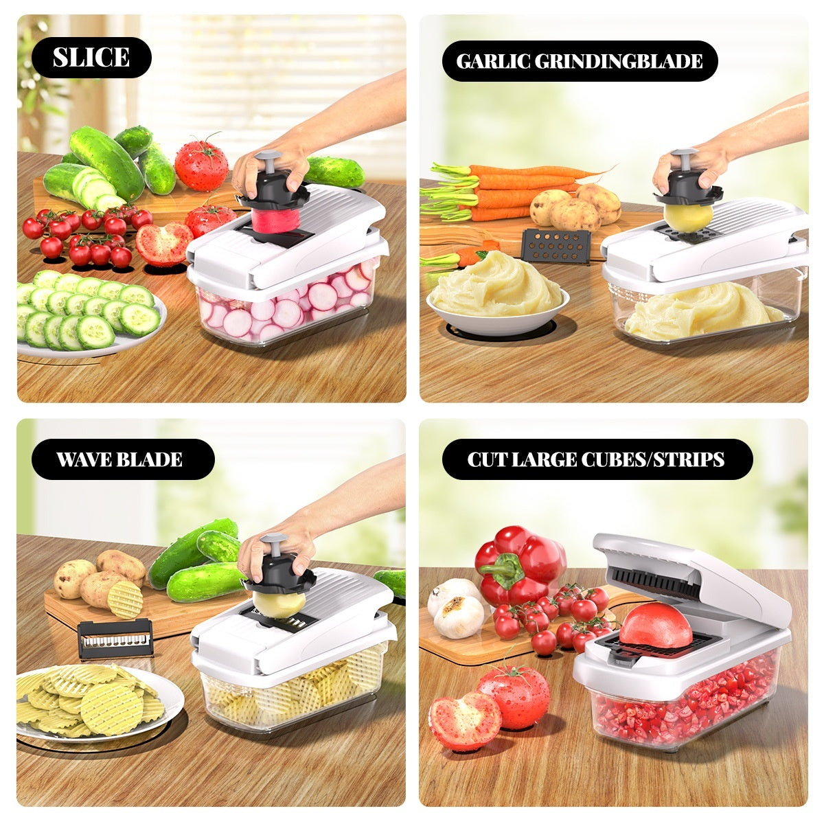 Household Multi-function Vegetable Chopper Kitchen 15-in-one Gronata