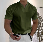 Summer Short Sleeve Shirt Men Fitness Plus Size Sports T-Shirt Elastic Cotton Pocket Gronata