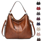 Hobos Zipper Bucket Bags With Adjustable Shoulder-strap Handbags Temperament High Capacity Messenger Shoulder Bag For Women Gronata