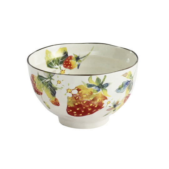 Japanese Mino-yaki Handmade Home Multicolored Ceramic Rice Bowl Soup