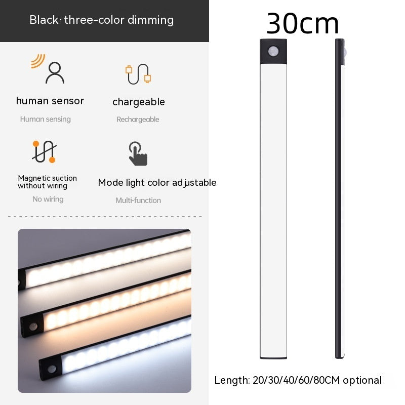 Smart Infrared Sensor Lamp Wireless Magnetic Long Cabinet Light With Rechargeable Hallway Wardrobe Gronata