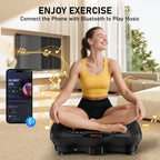 GLYLF Vibration Plate Exercise Machine, 130 Levels Full Body Workout Vibrating Plate for Lymphatic Drainage Weight Loss, 450 Lbs Capacity Shake Platform with Resistance Bands Bluetooth for Women Men Gronata