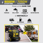 Champion Power Equipment 9000-Watt Electric Start Tri Fuel Home Backup Portable Open Frame Inverter Generator with Quiet Technology and CO Shield Gronata