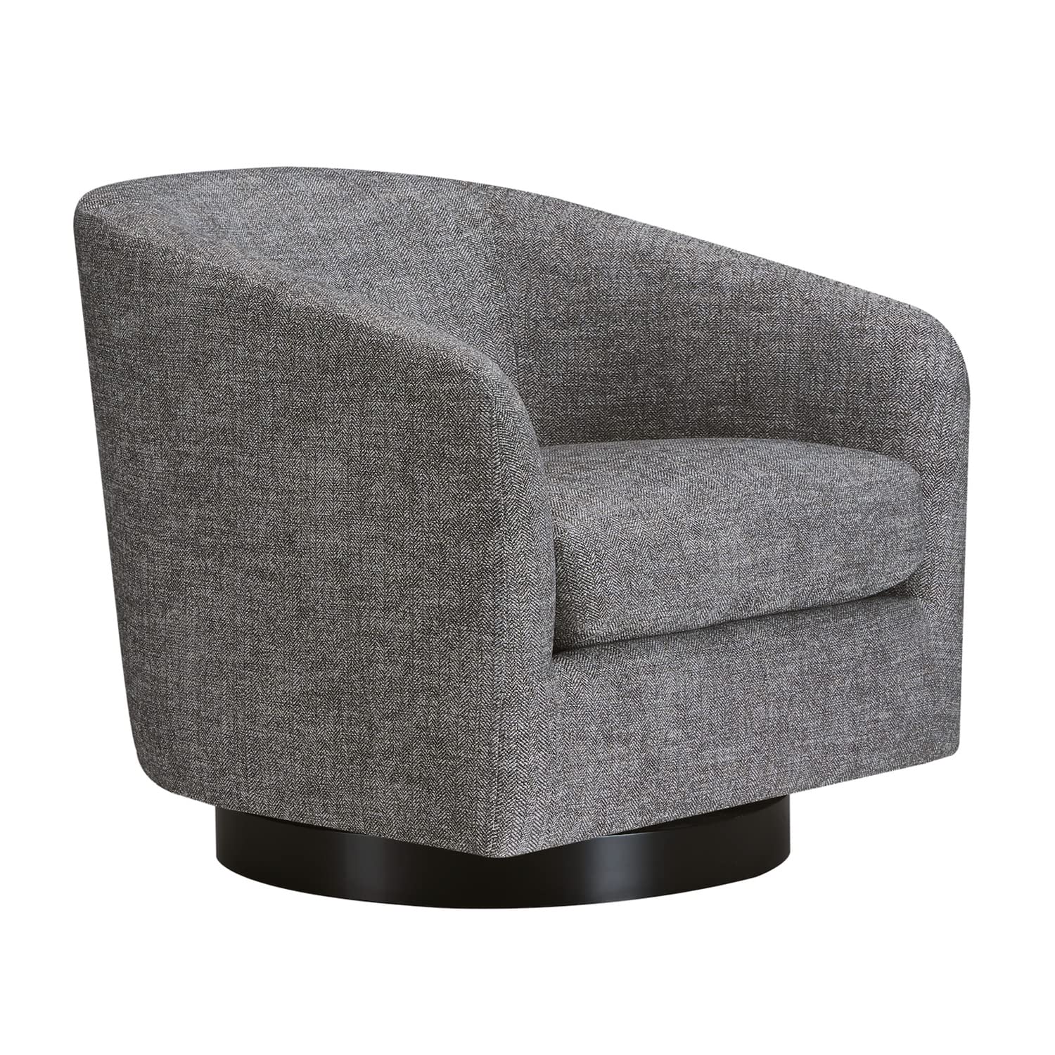 CHITA Swivel Accent Chair, Fully Assembled Fabric Barrel Armchair with FSC Certified Upholstered for Living Room, Bedroom and Office, Cream Gronata