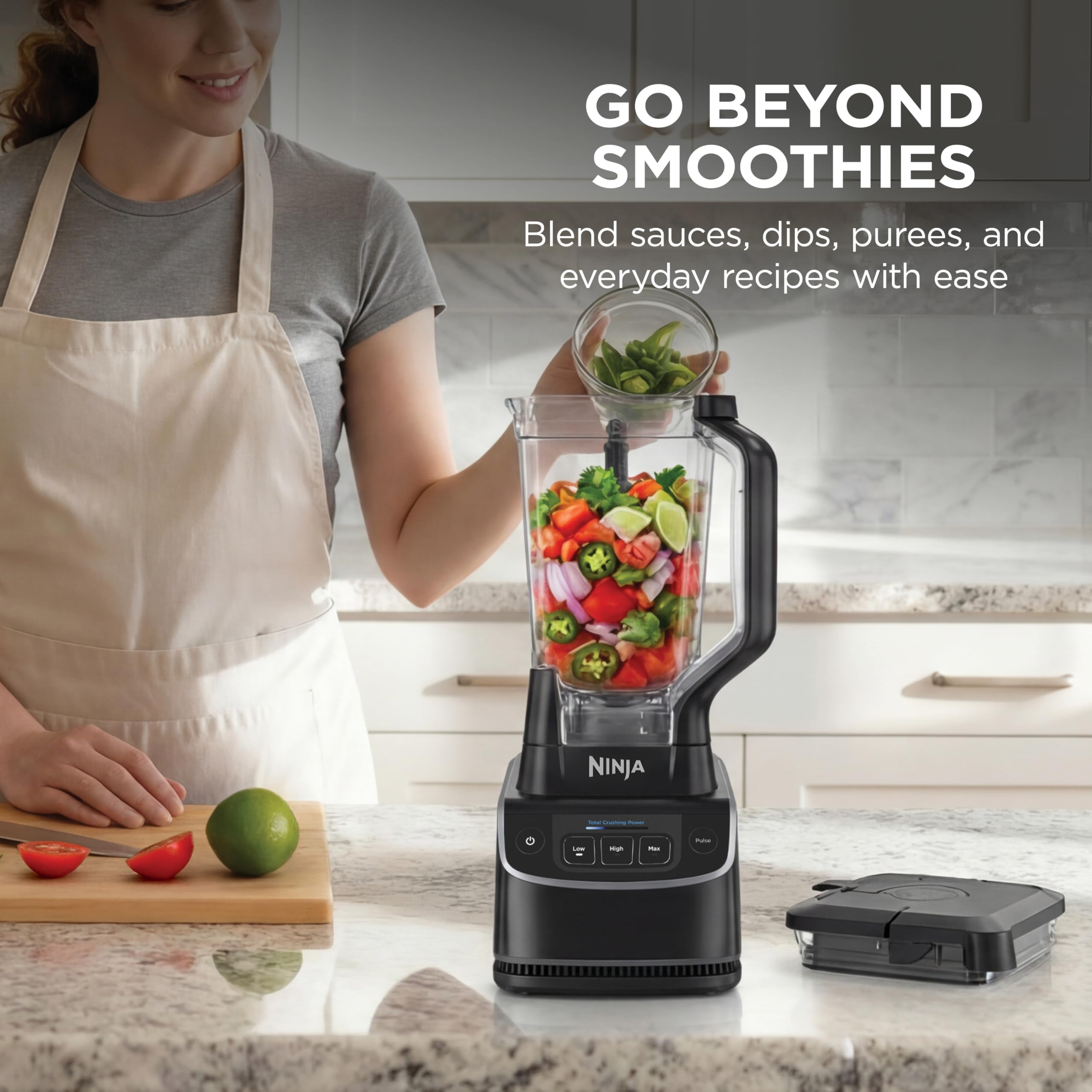 Ninja Professional Blender | Smoothie Blending, Drink Mixer, Grinder, Ice Crusher, Frozen Fruit Blending | 1000W Power, Total Crushing Technology, XL 72-oz. Pitcher | Black & Grey | BL610 Gronata
