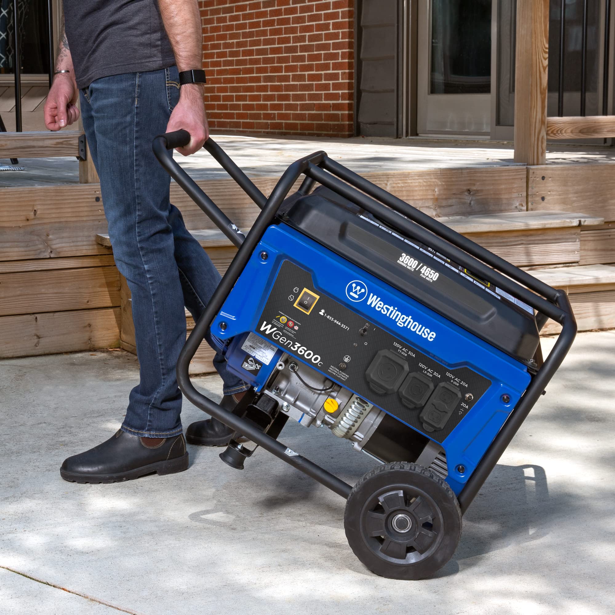 Westinghouse 4650 Peak Watt Dual Fuel Portable Generator, RV Ready 30A Outlet, Gas & Propane Powered Gronata