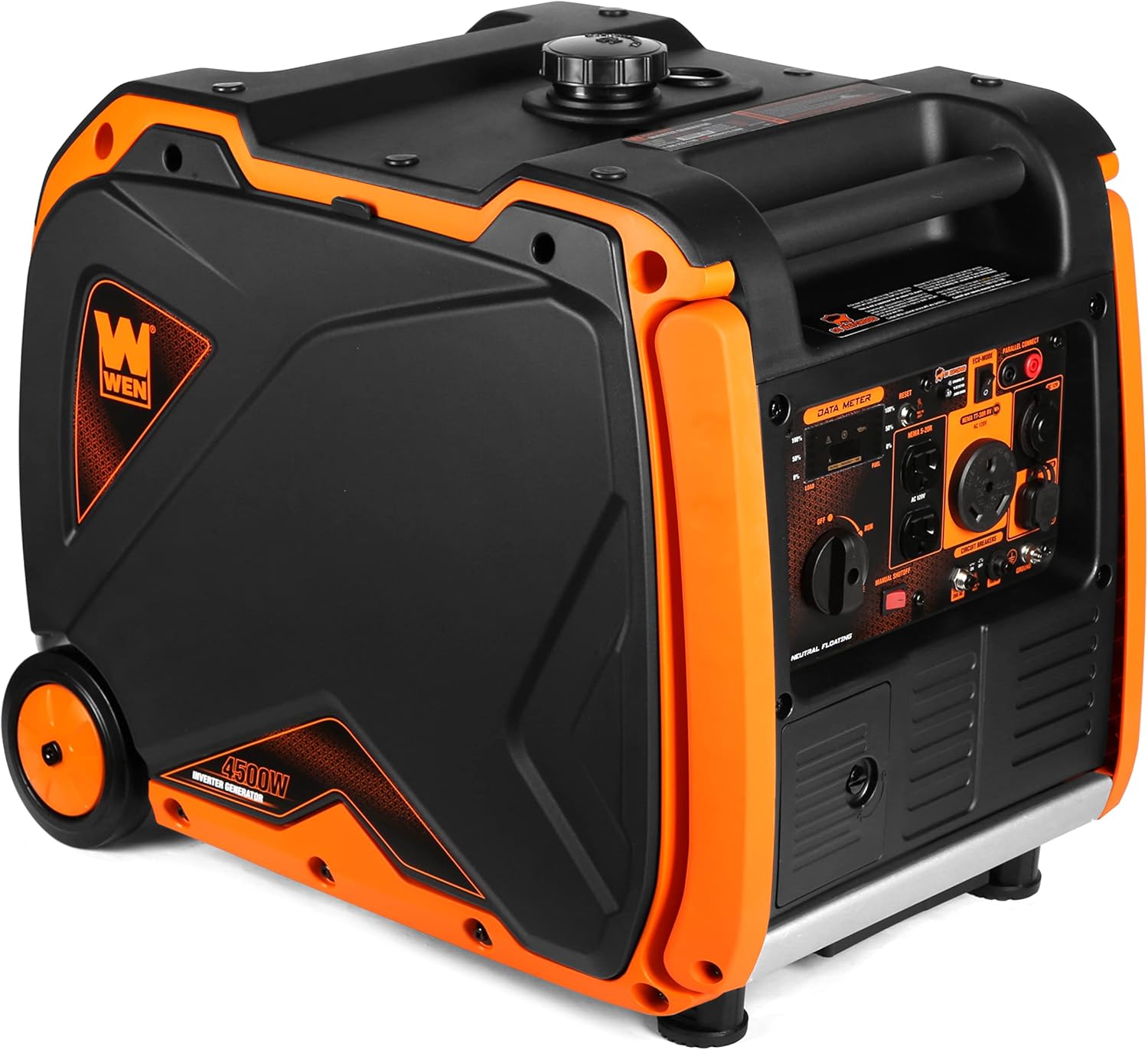 WEN 56450iX Dual Super Quiet 4500-Watt RV-Ready Portable Inverter Generator with Fuel Shut-Off and CO Watchdog Black Gronata