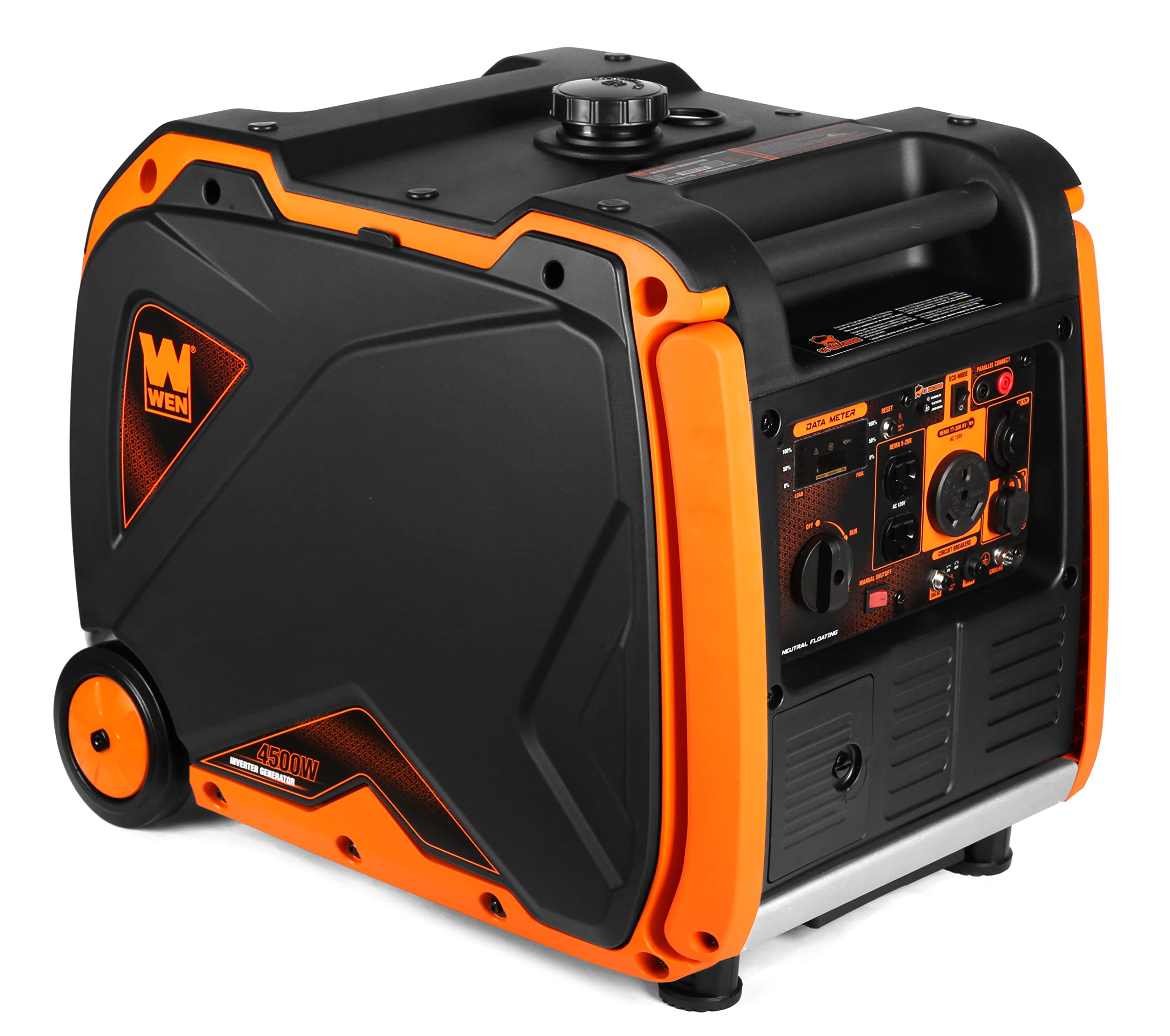 WEN 56450iX Dual Super Quiet 4500-Watt RV-Ready Portable Inverter Generator with Fuel Shut-Off and CO Watchdog Black Gronata