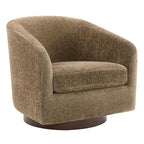 CHITA Swivel Accent Chair, Fully Assembled Fabric Barrel Armchair with FSC Certified Upholstered for Living Room, Bedroom and Office, Cream Gronata