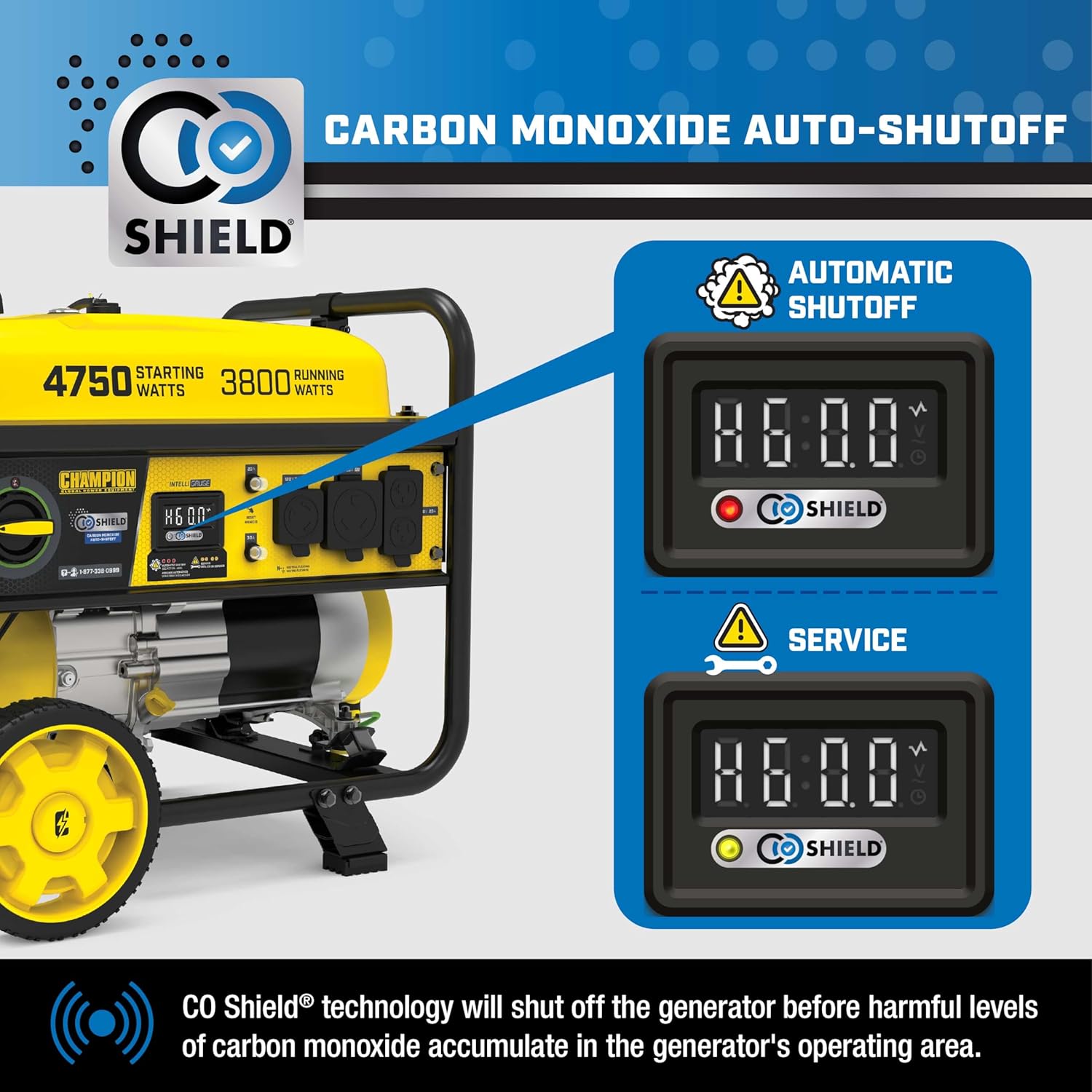 Champion Power Equipment 4750-Watt RV Ready Portable Generator with CO Shield, CARB Compliant Gronata