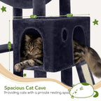 Globlazer Heavy Duty Cat Tree, 70 inch Sturdy Cat Tree for Indoor Cats Extra Large Cat Tower with Scratching Post, Hammock, Cat Condo for Adult Cats Kittens, F70 Pro, Light Grey Gronata