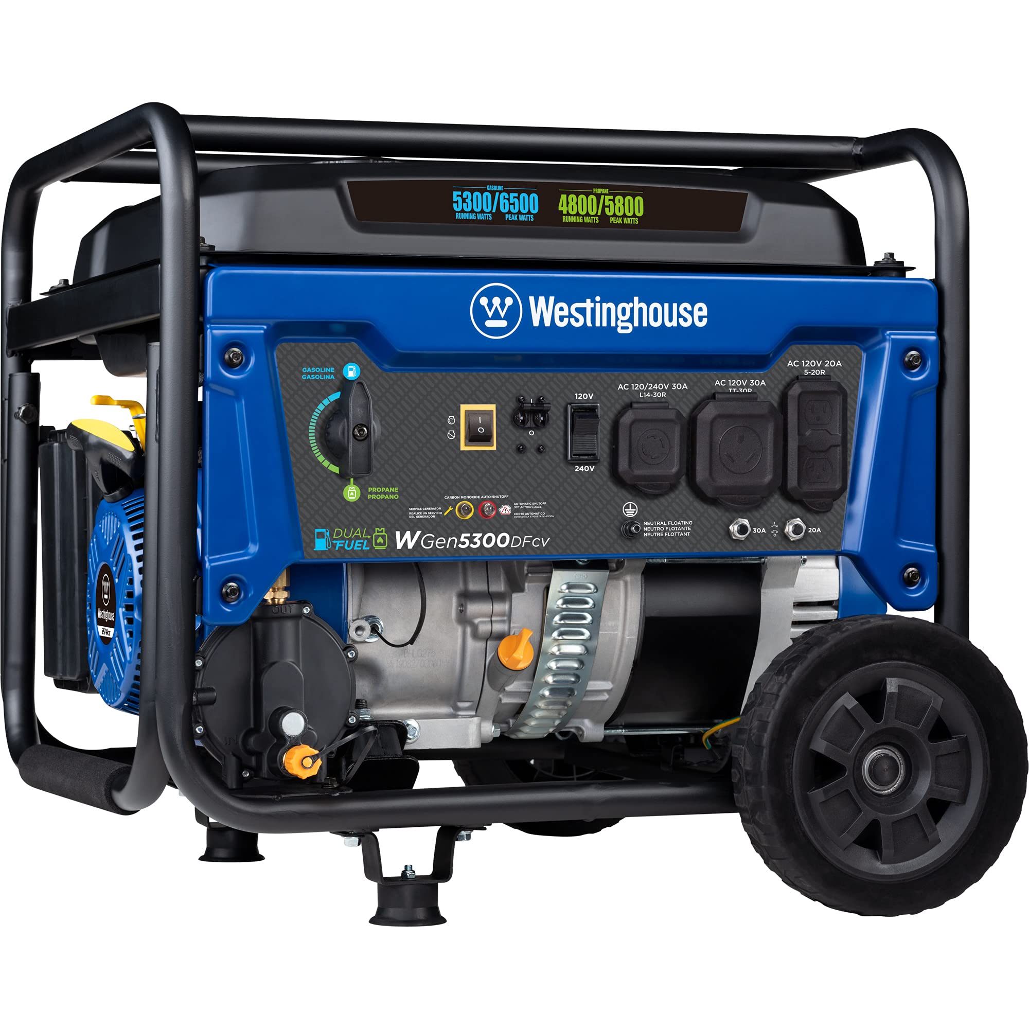 Westinghouse 6600 Peak Watt Home Backup Portable Generator, Transfer Switch Ready 30A Outlet, RV Ready 30A Outlet, Gas Powered, CO Sensor Gronata