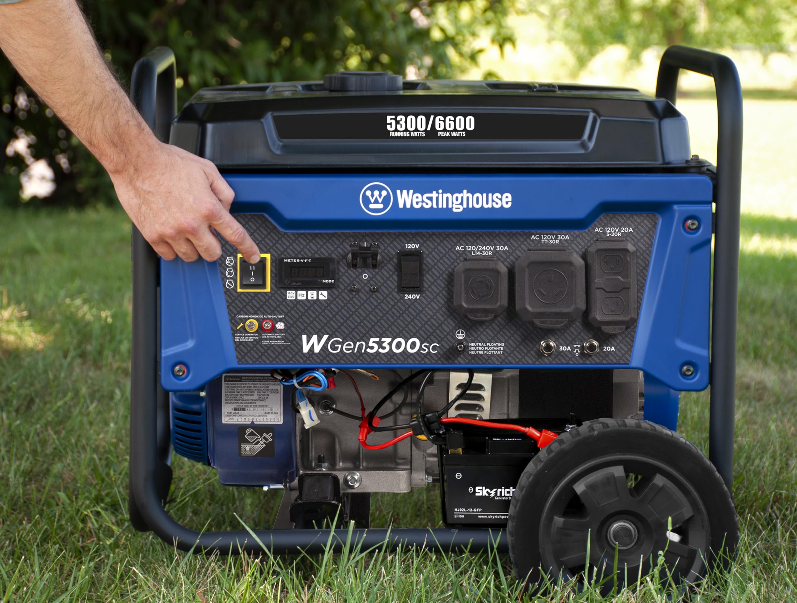 Westinghouse 6600 Peak Watt Home Backup Portable Generator, Transfer Switch Ready 30A Outlet, RV Ready 30A Outlet Gronata