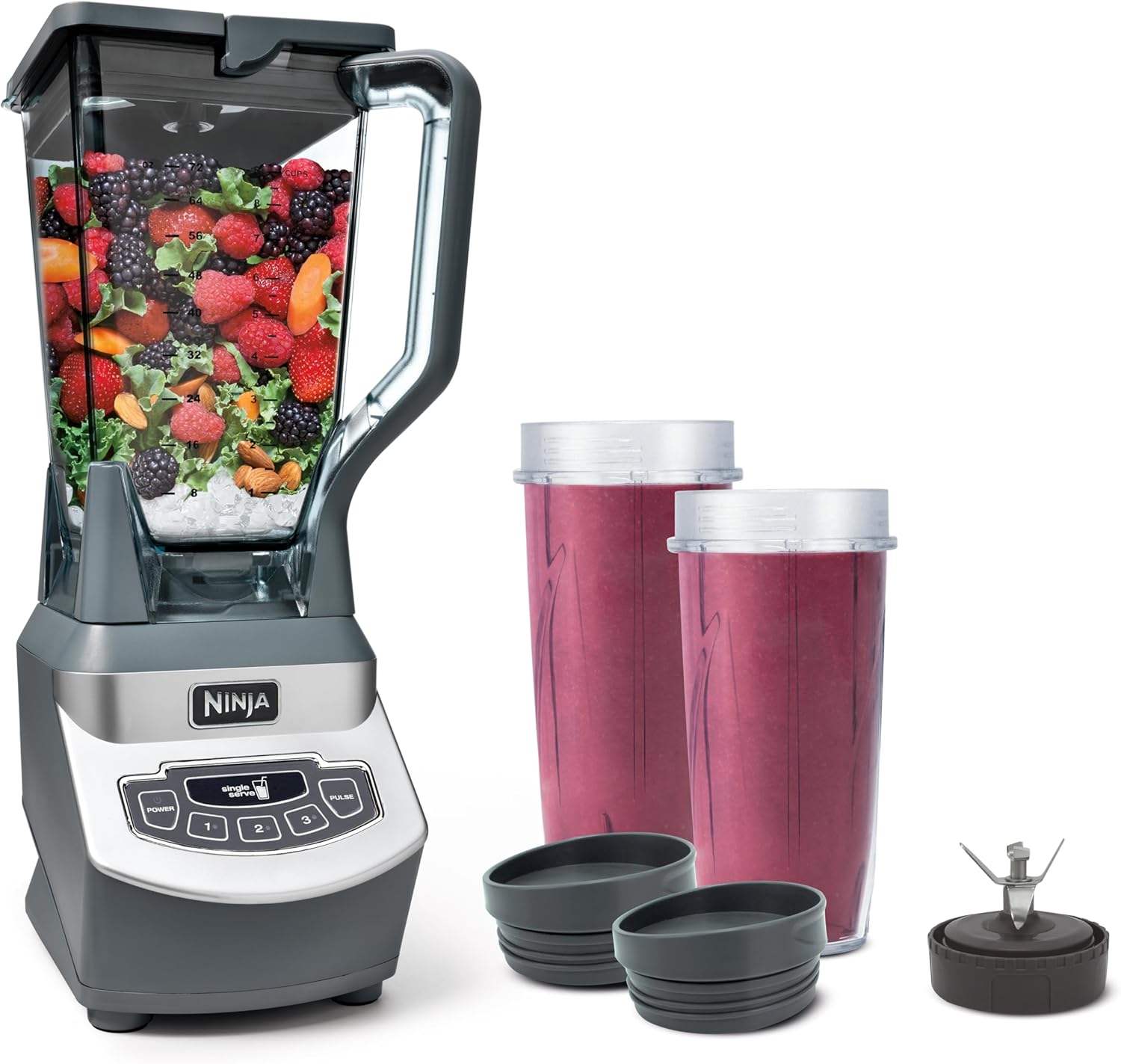 Ninja Professional Blender | Smoothie Blending, Drink Mixer, Grinder, Ice Crusher, Frozen Fruit Blending | 1000W Power, Total Crushing Technology, XL 72-oz. Pitcher | Black & Grey | BL610 Gronata