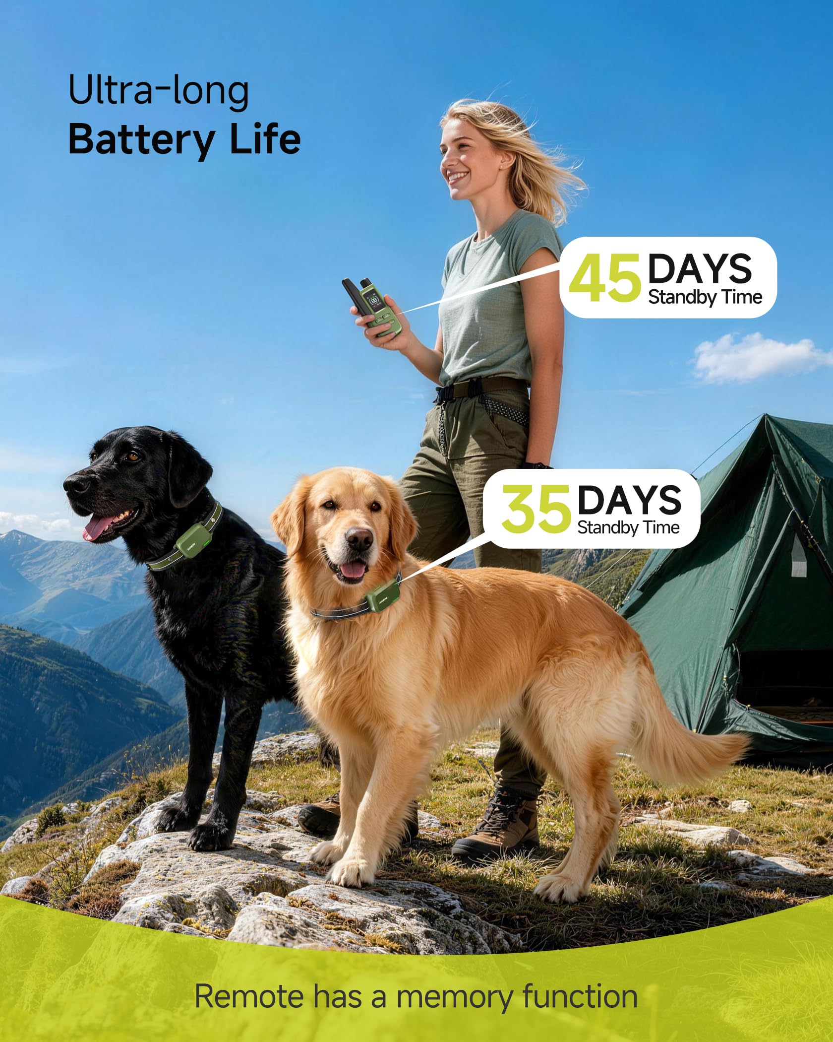 Jugbow Dog Shock Collar - 4500FT Dog Training Collar with Remote, IPX8 Waterproof Electric Dog Collar with 4 Training Modes, Security Lock, Rechargeable eCollar for 10-120lbs Small Medium Large Dogs Gronata