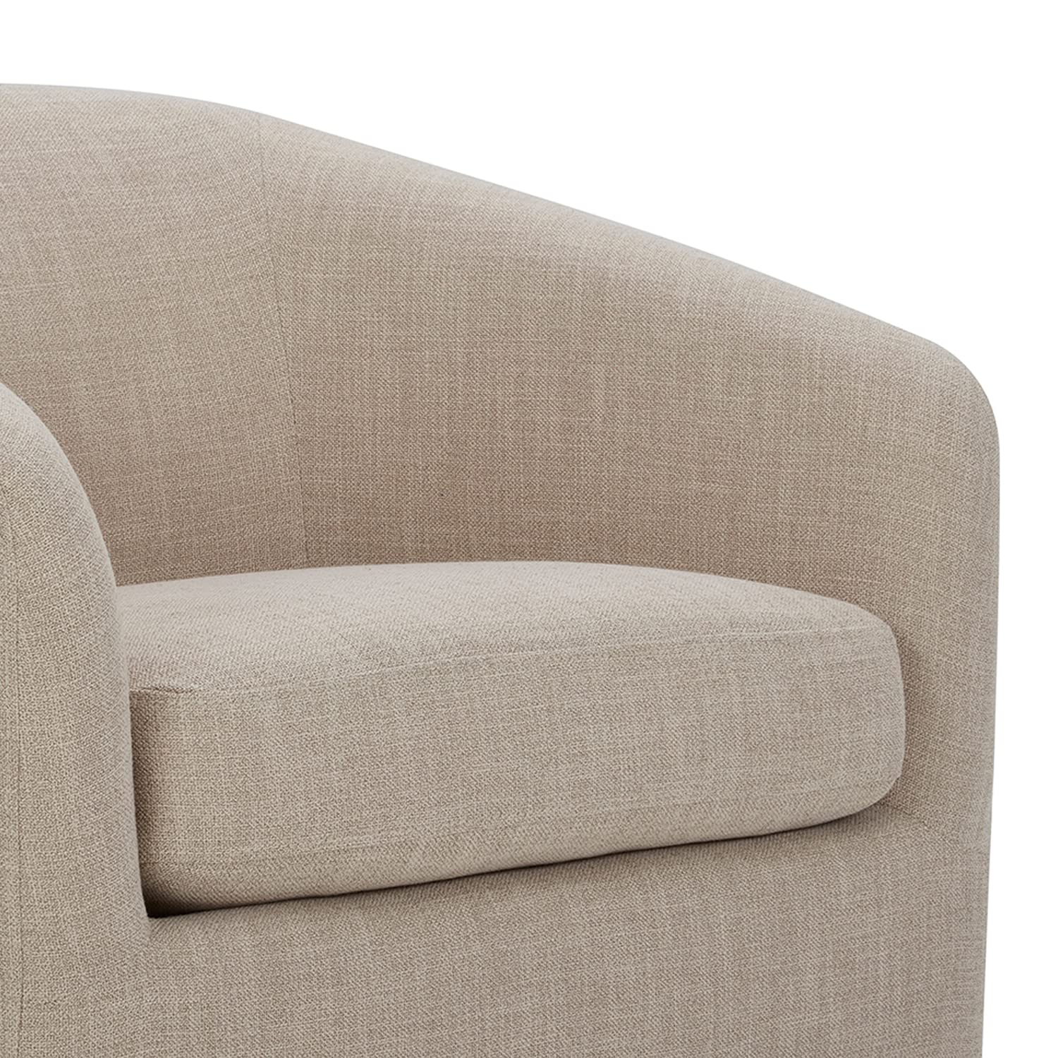 CHITA Swivel Accent Chair, Fully Assembled Fabric Barrel Armchair with FSC Certified Upholstered for Living Room, Bedroom and Office, Cream Gronata