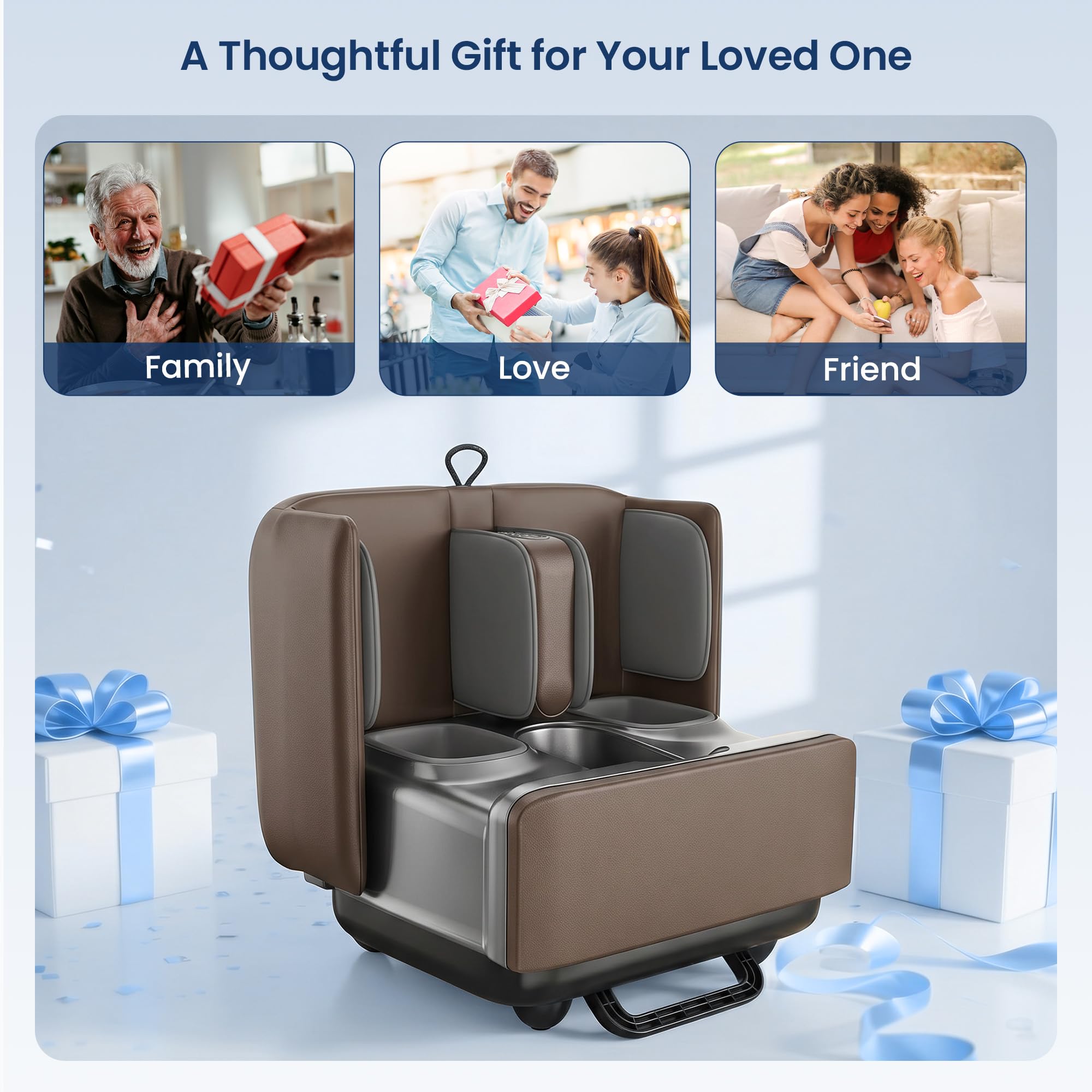 COMFIER 2 in 1 FSA Foot Massager Machine,HSA Shiatsu Foot and Calf Massager with Heat,Kneading,Vibration,Compression Massagers for Feet Health,Plantar Fasclitis,Father‘s Day Gift for Dad Gronata