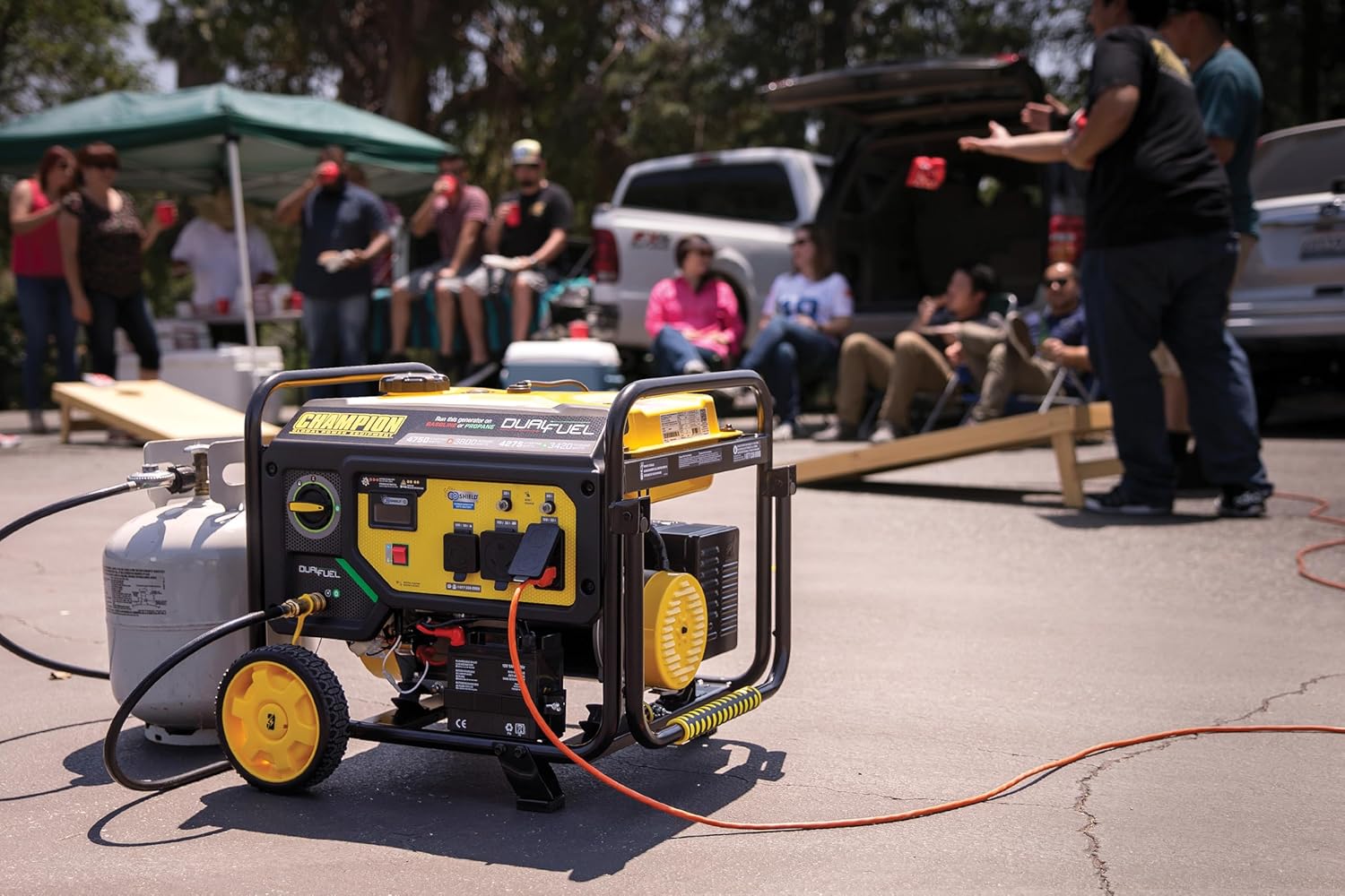 Champion Power Equipment 4750-Watt Electric Start Dual Fuel RV Ready Portable Generator with Free 3-Year Warranty, CARB Compliant Gronata