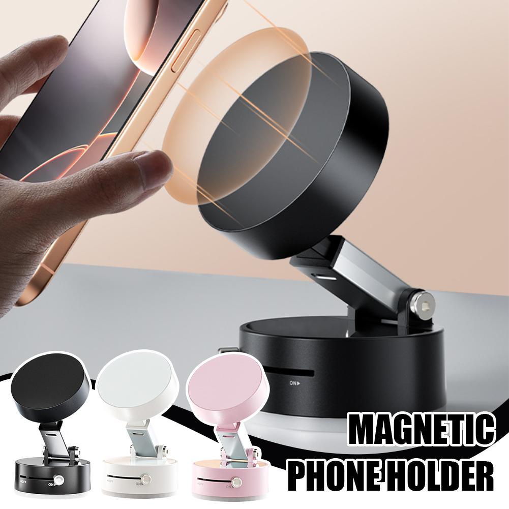 Foldable Magnetic Vacuum Car Phone Holder Foldable Suction Cup With Suction Cup Hands-Free Navigation For Smart Phone Gronata