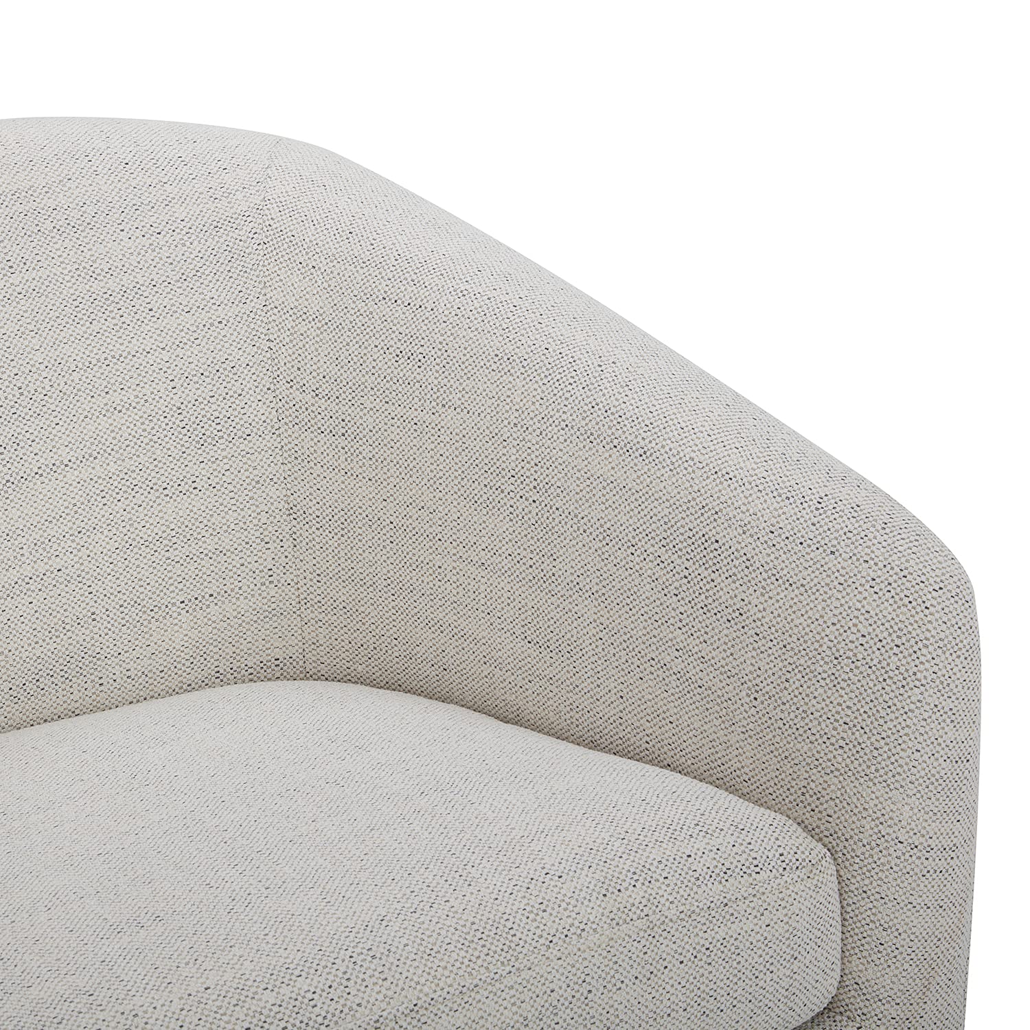 CHITA Swivel Accent Chair, Fully Assembled Fabric Barrel Armchair with FSC Certified Upholstered for Living Room, Bedroom and Office, Cream Gronata
