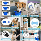 YXFDOYT No Pull Dog Harness Adjustable Collar & Leash Set - Dog Halter Harnesses Collapsible Bowls & Poop Bag Dispenser Muzzle ID Tags Toys Fits Small Medium Large Dogs (Pink-L) Gronata
