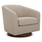 CHITA Swivel Accent Chair, Fully Assembled Fabric Barrel Armchair with FSC Certified Upholstered for Living Room, Bedroom and Office, Cream Gronata