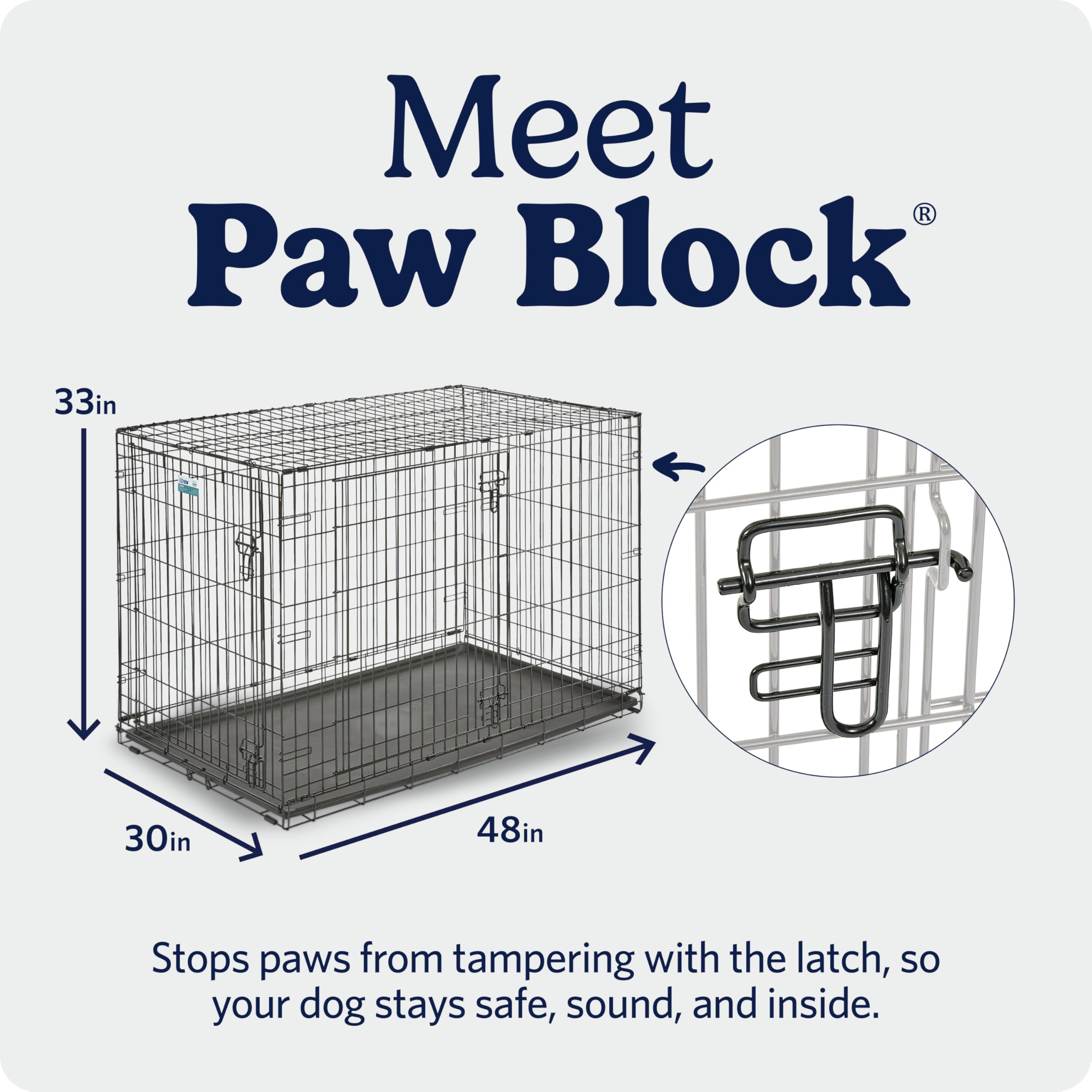 MidWest Homes for Pets 30-Inch iCrate for Medium Breeds, 21-40 lbs, Single Door Folding Dog Crate with Divider Panel, Leak-Proof Tray & Secure Latch, Portable, Durable & Easy to Assemble Gronata