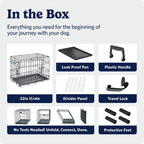 MidWest Homes for Pets 30-Inch iCrate for Medium Breeds, 21-40 lbs, Single Door Folding Dog Crate with Divider Panel, Leak-Proof Tray & Secure Latch, Portable, Durable & Easy to Assemble Gronata