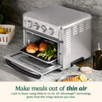 Cuisinart Air Fryer Toaster Oven, 1800W, 8-in-1 with Air Fry, Convection, Broil & Warm, 0.6 Cubic Feet, 60-Minute Timer, TOA-70NAS, Stainless Steel Gronata