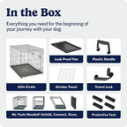 MidWest Homes for Pets 30-Inch iCrate for Medium Breeds, 21-40 lbs, Single Door Folding Dog Crate with Divider Panel, Leak-Proof Tray & Secure Latch, Portable, Durable & Easy to Assemble Gronata