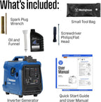 Westinghouse 2550 Peak Watt Super Quiet & Lightweight Portable Inverter Generator, RV Ready 30A Outlet, Gas Powered, CO Sensor, Parallel Capable, Long Run Time,Blue Gronata