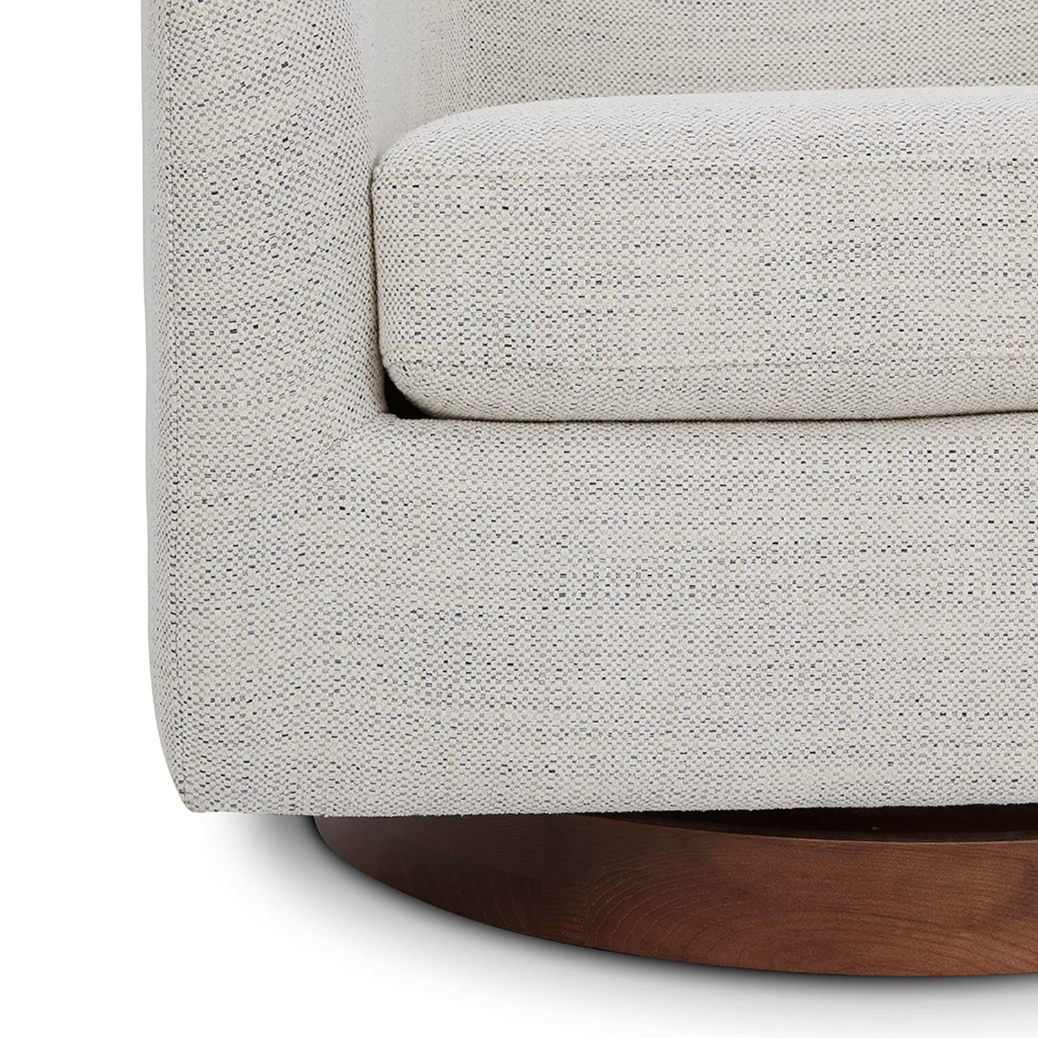 CHITA Swivel Accent Chair, Fully Assembled Fabric Barrel Armchair with FSC Certified Upholstered for Living Room, Bedroom and Office, Cream Gronata